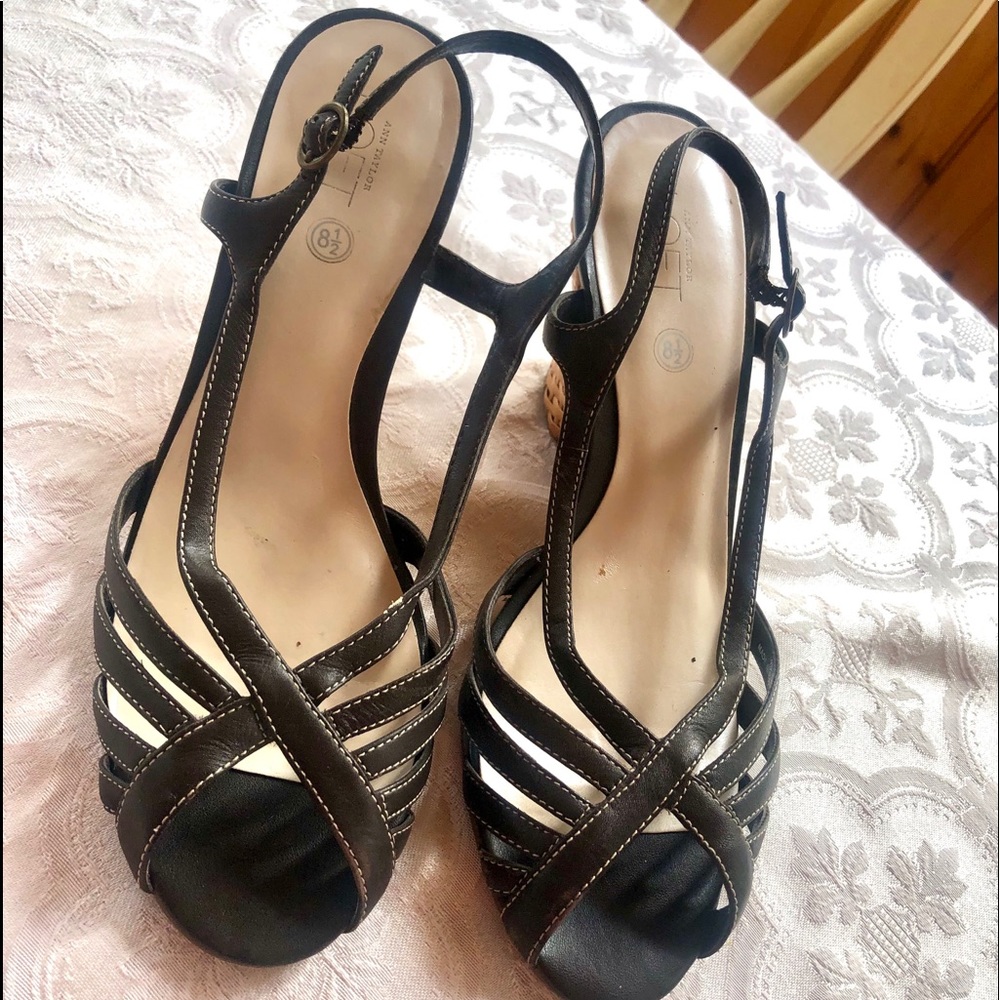 Loft Shelby sandals wedge wicker.  Size 8.5